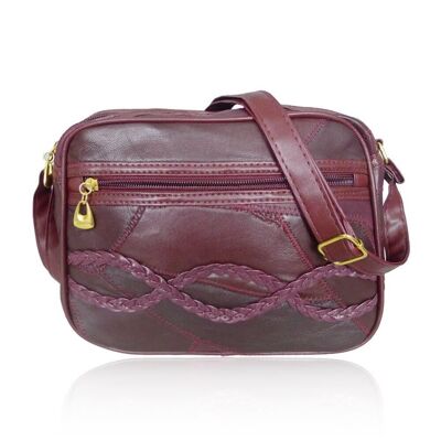 Maria Leather Crossbody Bag - Burgundy Burgundy