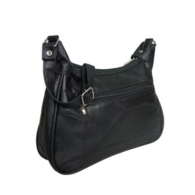 Bolso De Hombro Margaret De Piel - Negro Negro