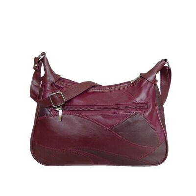 Margaret Leather Shoulder Bag - Burgundy Burgundy