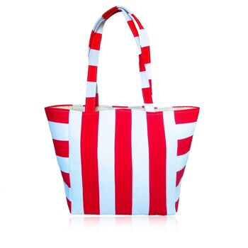 Sac de Plage Rayé Rouge et Blanc 4