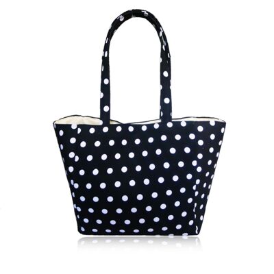 Polka Dot Beach Bag Black and White