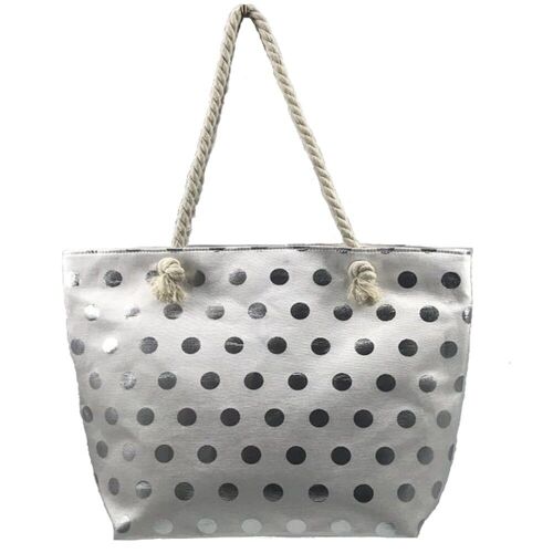 Metallic Polka Dot Beach Bag Gold1