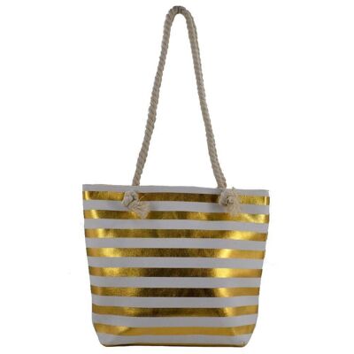 Gold Stripes Strandtasche - Schwarz Weiß