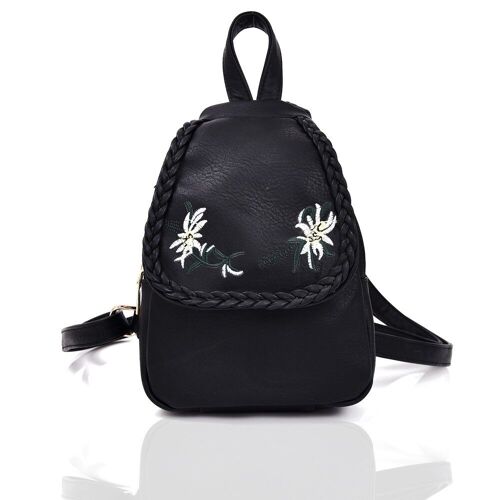 Frankie Front Zip Backpack Black