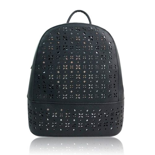 Iris Metallic Foil Detail Backpack - Black Black