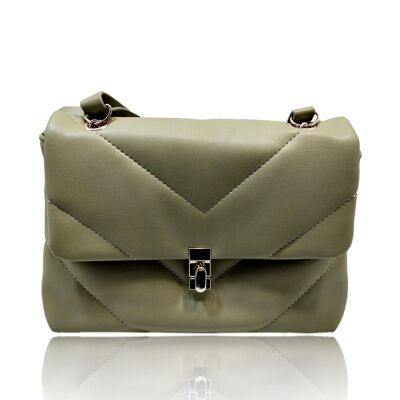 Bolso de hombro acolchado Eunice verde oliva