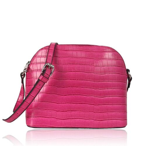 Lilly Croc Print Shoulder Bag Pink