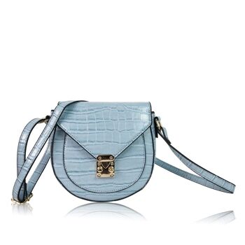 Sac Bandoulière À Imprimé Croco Juliana - Noir Bleu 4