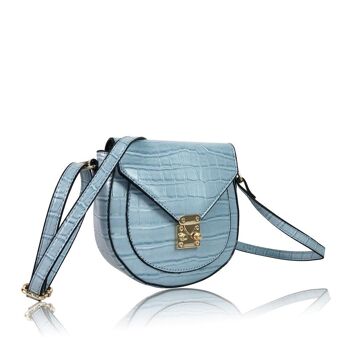 Sac Bandoulière À Imprimé Croco Juliana - Noir Bleu 5