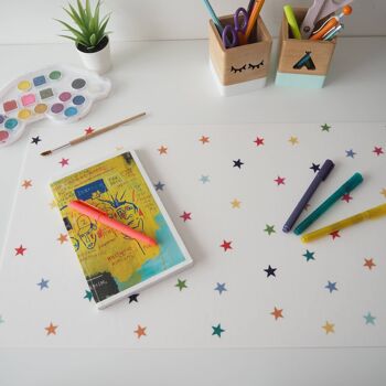 Sous-main - Protège bureau - Modèle étoiles multicolores 1