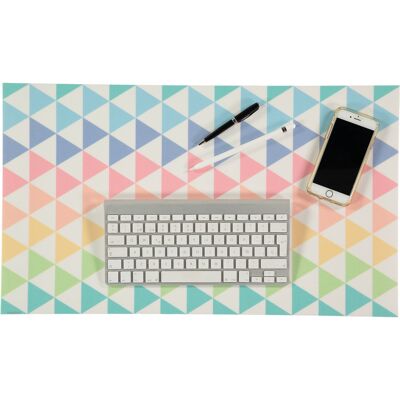 Schreibtischunterlage – Schreibtischschutz – Modell mit pastellfarbenen Dreiecken