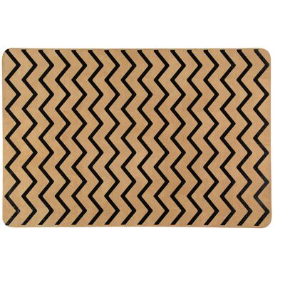 Eco Cork Mat - Tapis en Liège Écologique - Modèle Chevron Slim Noir