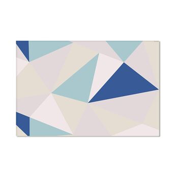 Tapis en Vinyle - Bleu Origami 1