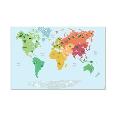 Tapis en vinyle - Couleurs de la carte du monde