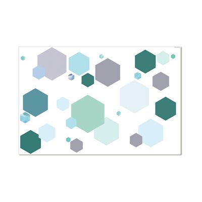 Vinyl Mat - Hexagon Marble Green
