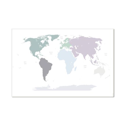 Vinyl Mat - Worldmap Pastel