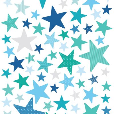 Stickers - Stars Emerald Blue
