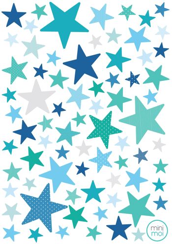 Stickers - Etoiles Bleu Emeraude 1