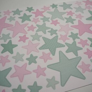 Stickers - Etoiles Rose Menthe 3
