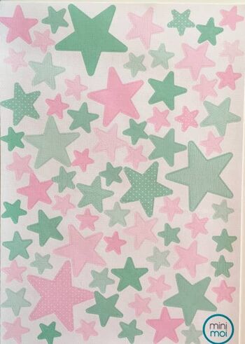 Stickers - Etoiles Rose Menthe 4