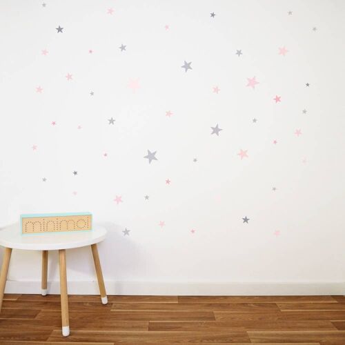 Stickers - Stars Pink Grey
