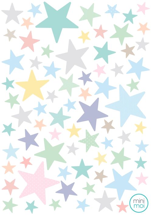 Stickers - Stars Pastel Colors