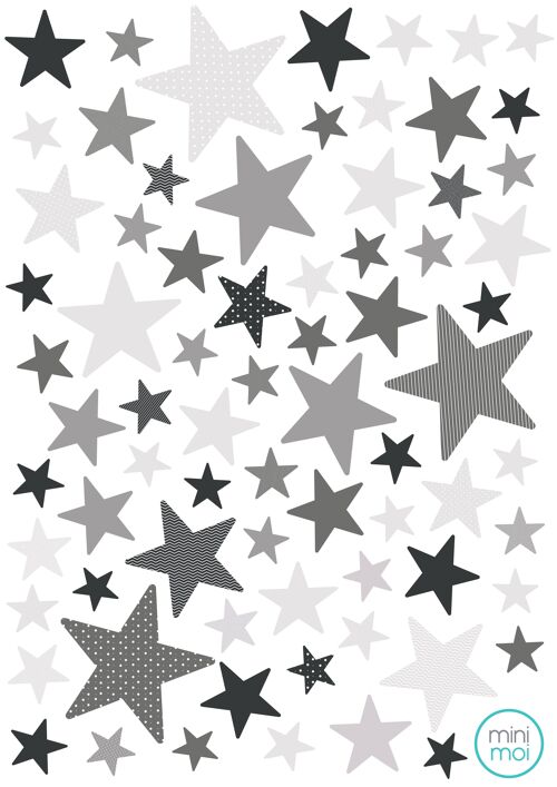 Stickers - Stars Grey