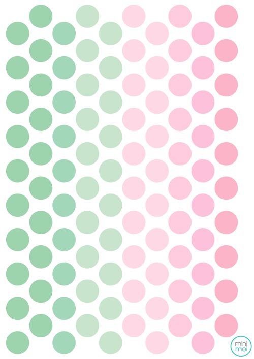 Stickers - Dots Mint Pink