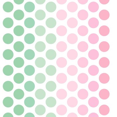 Aufkleber - Punkte Mint Pink