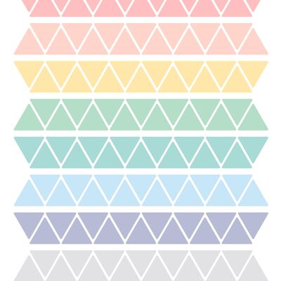 Aufkleber - Dreiecke Pastellfarben