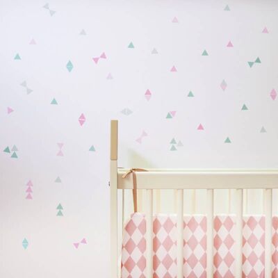 Stickers - Triangles Rose Menthe