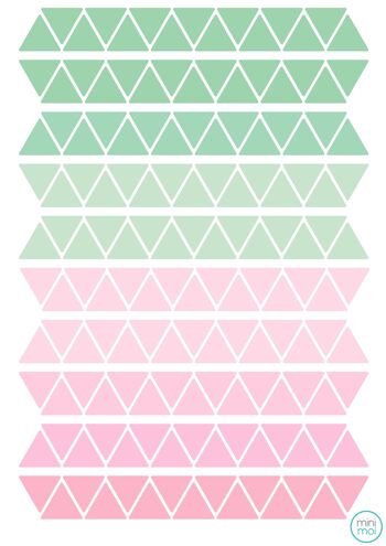 Stickers - Triangles Rose Menthe 2
