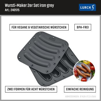 Wursti-Maker 148x173mm lot de 2 gris fer pour 8 saucisses 4