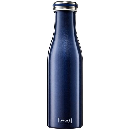 Isolier-Flasche Edelstahl 0,5l blau-metallic