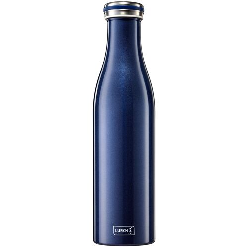 Isolier-Flasche Edelstahl 0,75l blau-metallic