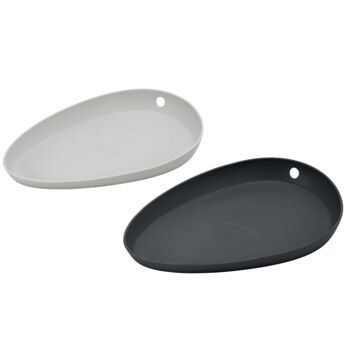 Repose-cuillère de cuisine en silicone lot de 2 gris clair/fer 1