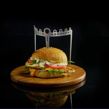 Brochette à burger EDS Queen avec assiette Ø20cm 2