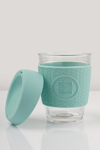 Tasse à café en verre réutilisable par FUNK MY WORLD - The Ultimate Travel Mug / Tea and Coffee Cup (Duck Egg Blue) 3