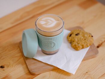 Tasse à café en verre réutilisable par FUNK MY WORLD - The Ultimate Travel Mug / Tea and Coffee Cup (Duck Egg Blue) 5