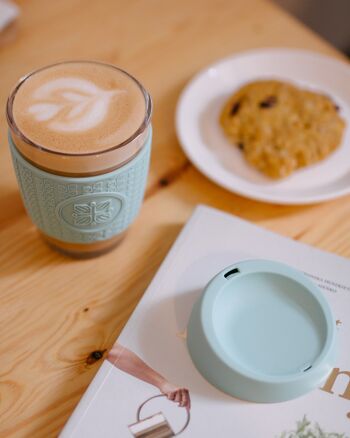 Tasse à café en verre réutilisable par FUNK MY WORLD - The Ultimate Travel Mug / Tea and Coffee Cup (Duck Egg Blue) 7