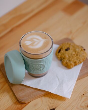 Tasse à café en verre réutilisable par FUNK MY WORLD - The Ultimate Travel Mug / Tea and Coffee Cup (Duck Egg Blue) 8