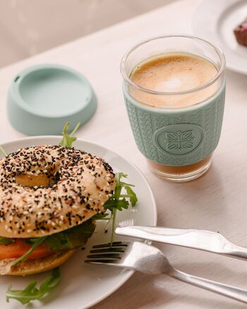 Tasse à café en verre réutilisable par FUNK MY WORLD - The Ultimate Travel Mug / Tea and Coffee Cup (Duck Egg Blue) 9