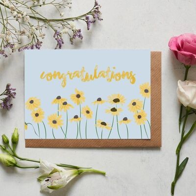 Felicitaciones tarjeta de felicitación floral