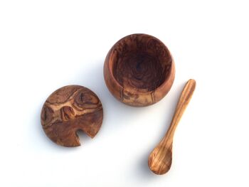 Pot en bois d'olivier avec cuillère 6