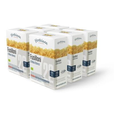 Bontasana · Fusilli di mais bianco, pasta naturalmente senza glutine, bio, Halal, Kosher, vegan e confezione plastic-free - 6 x 250g