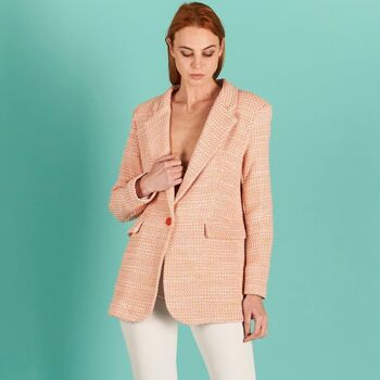 Blazer oversize 1 bouton effet tweed - ROSE 1