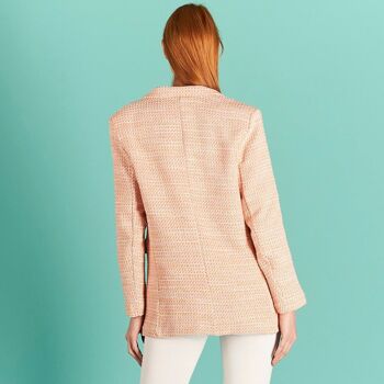 Blazer oversize 1 bouton effet tweed - ROSE 7