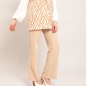 Pantalon stretch uni - BEIGE 9