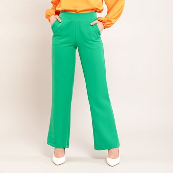 Pantalon stretch uni - VERT 2