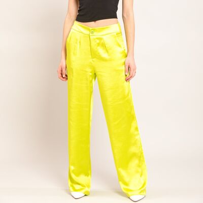 Soft, glossy palazzo trousers - FUCHSIA